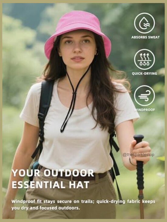 Lightweight Bucket Hat with Ponytail Hole, Adjustable Fit, Sun Protection main image 5